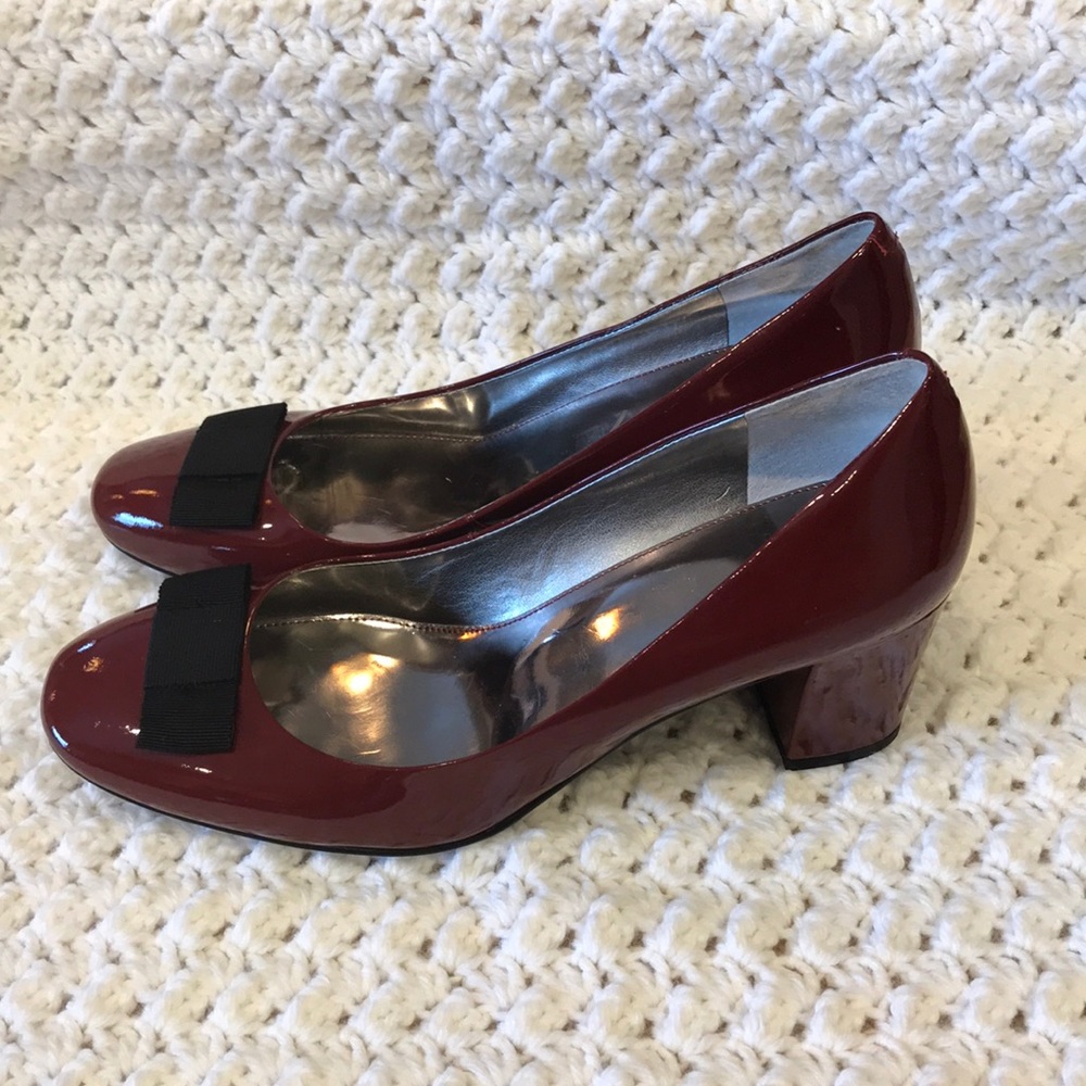 Patent Burgundy Pumps
